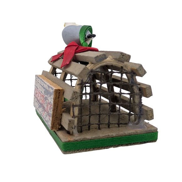 Handmade Ornament Miniature NC Town Seagull  wood Lobster Crab metal trap 2.8" - Picture 4 of 11